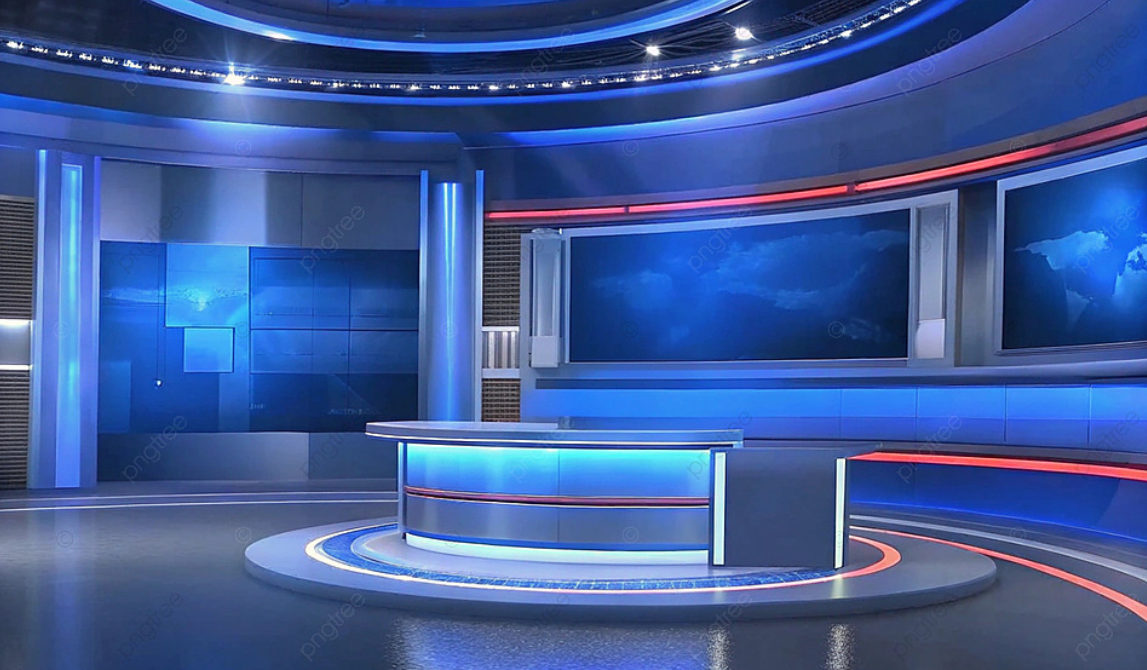 Studio de télévision traitant de cybersécurité